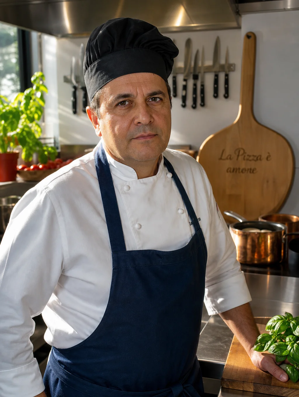 Executive Chef Marco Rossi preparing fresh handmade pasta in our kitchen